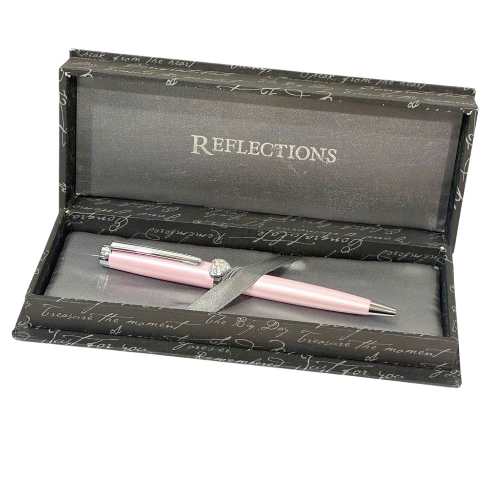 Reflections Premier Pink‎ Jeweled Heart Pen Office Stationery ENGRAVED
